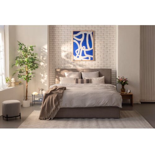 Bonami Selection Sivorjava oblazinjena zakonska postelja s prostorom za shranjevanje z letvenim dnom 180x200 cm Thessa Bold &amp;ndash; Slike