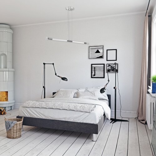 Luster na sajli BASTONE WHITE 2xE14/40W/230V bela/sjajni hrom Slike