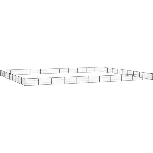  Ograda za pse s 40 panela crna 100 x 50 cm čelik obložen prahom Cene