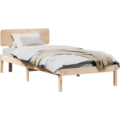vidaXL Krevetna konstrukcija s uzglavljem 75x190 cm od čvrste borovine Cijene