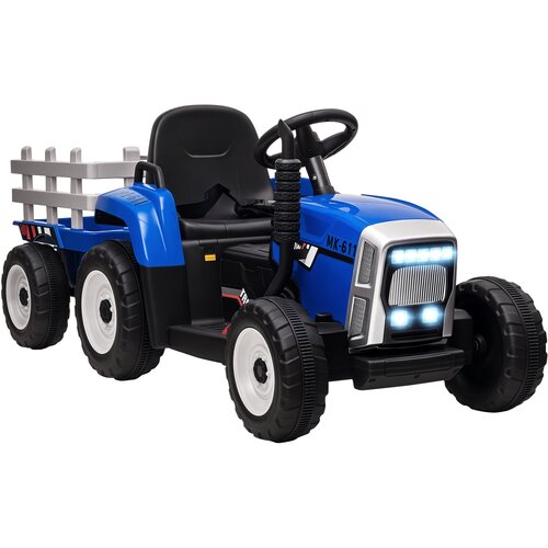 HOMCOM Električni otro&scaron;ki traktor z MP3 funkcijo, 3-6 km/h, moder, (5000238629) Cene