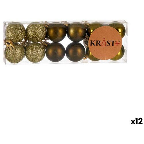  Set božićnih kuglica 3 x 4 x 3 cm Zelena Plastika (12 kom.) Slike