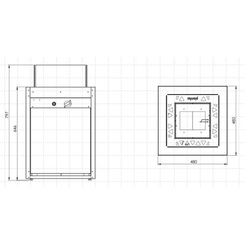 Planika Square GAS - Spolja&amp;scaron;nji plinski kamin 79,7x48 cm 10kW Slike