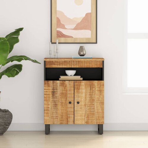 Komoda s 2 vrata 60 x 33 x 75 cm od masivnog drva manga Cijene