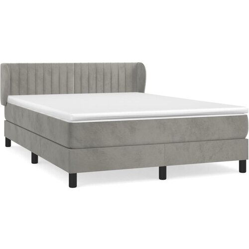 Maison Chic Box spring postelja - Vzmetna postelja z vzmetnico svetlo siva 140x200 cm žamet SL8724, (21904150) Cene
