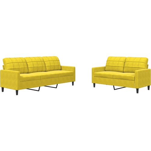 VidaXL 2-dijelni set sofa s jastucima žuti bar&amp;scaron;unasti Slike