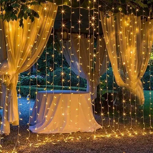  led dekorativna žuta zavesa 3x3m Slike