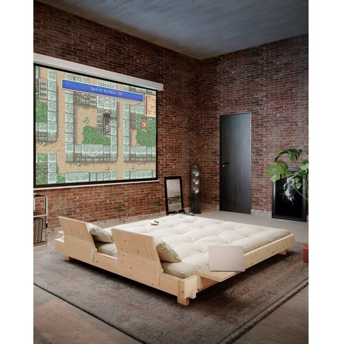 Karup Design Rjava zakonska postelja iz masivnega bora z letvenim dnom 160x200 cm Social &amp;ndash; Slike