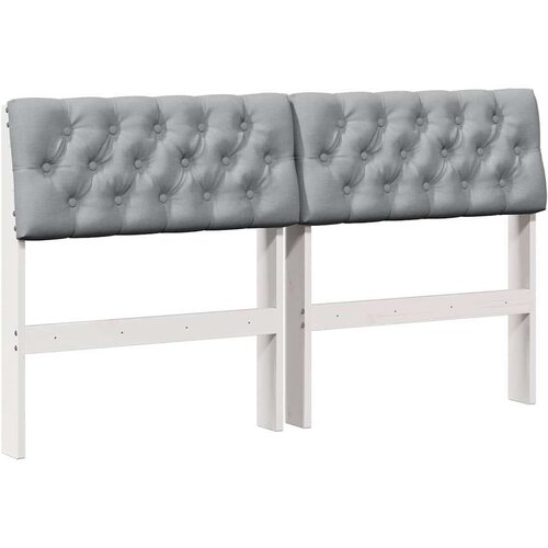 VidaXL tapecirani uzglavlje svijetlo siva 160 cm čvrsto borovo drvo Slike