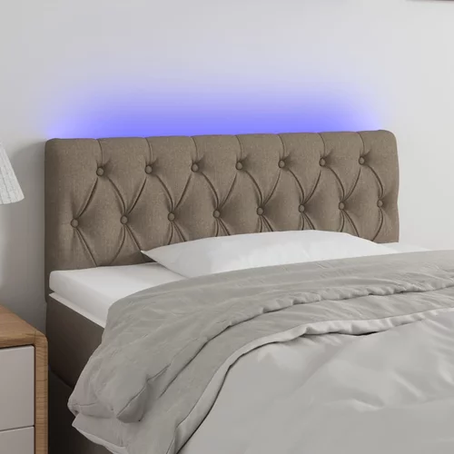 vidaXL LED posteljno vzglavje taupe 100x7x78/88 cm blago