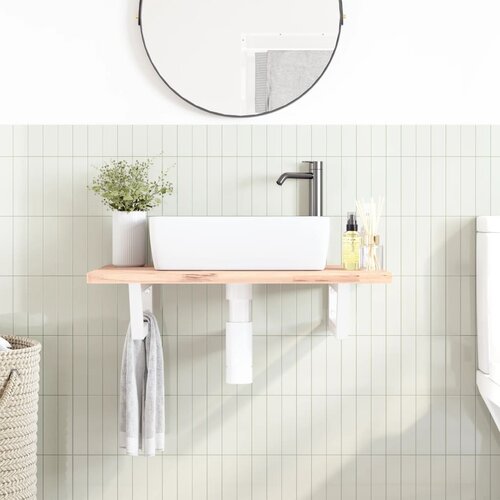  Nosači polica za umivaonik 2 kom bijeli trapezni čelični White 15 x 40 cm Slike