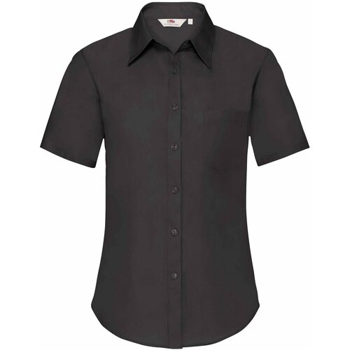 Fruit Of The Loom Black Poplin Shirt With Short Sleeves Slike