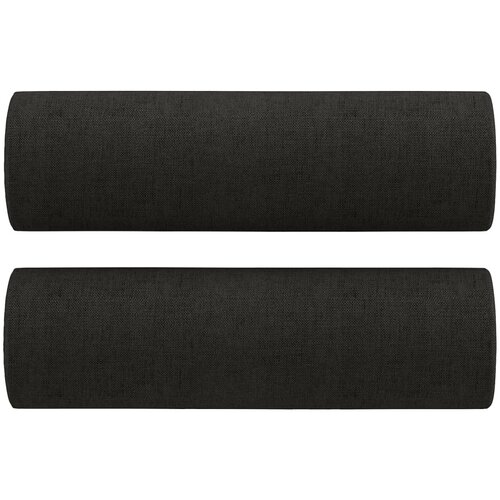  2-dijelni set sofa s jastucima crni od tkanine Slike