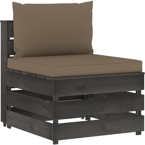  Modularna srednja sofa s jastucima od sivo impregniranog drva Tupe Cijene