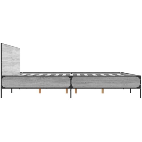  Okvir za krevet boja hrasta 200x200cm konstruirano drvo i metal Siva 200 x 200 cm Slike