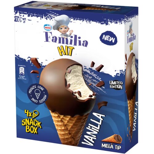 Familia Sladoled Hit vanilla kornet 4x85ml Slike