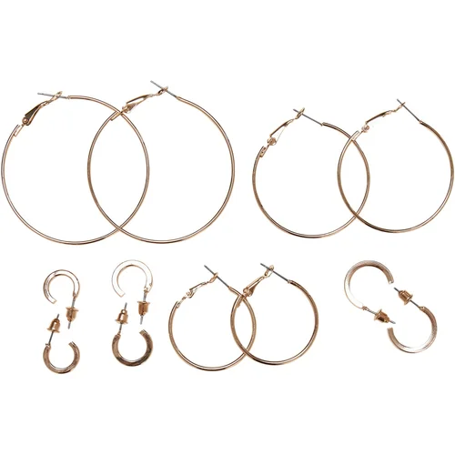 Urban Classics Basic hoop earrings 6-pack - gold color