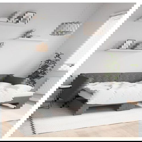 VidaXL Izvlečna dnevna postelja temno siva 90x190 cm blago Slike