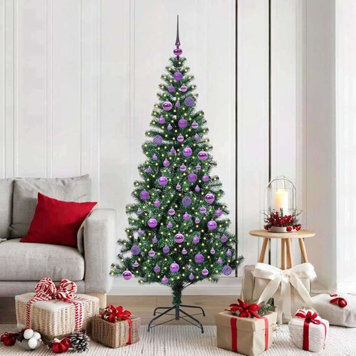 vidaXL Umjetna preddekorirana božićna jelka med 300 LED Zelena 180 cm Cene