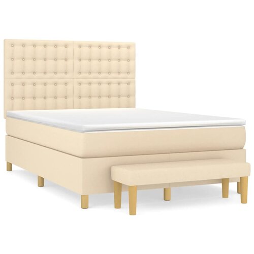 Maison Chic Box spring postelja - Vzmetna postelja z vzmetnico krem 140x190 cm blago SL20292, (21881363) Cene