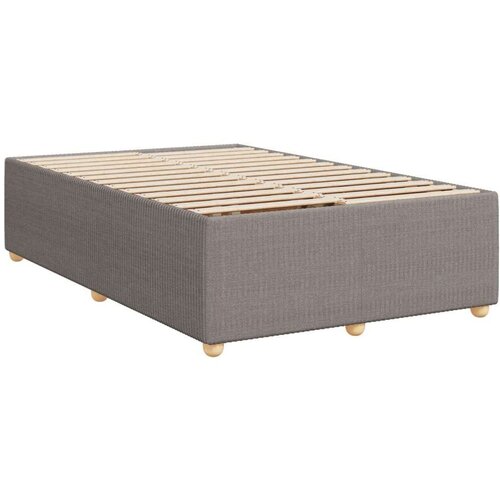  Krevet s oprugama i madracem smeđesivi 120 x 190 cm od tkanine Slike