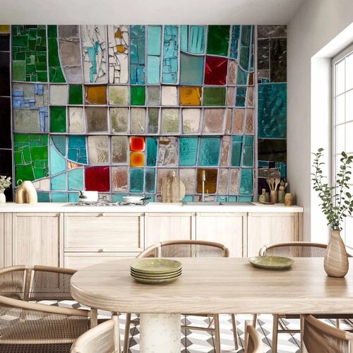  Foto tapeta - Sapphire Stained Glass 100x70 Vodootporna Cene