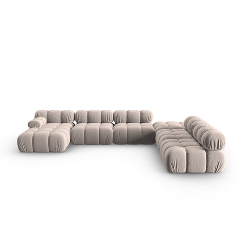 Micadoni Home Bež baršunasta sofa 379 cm Bellis – Cene