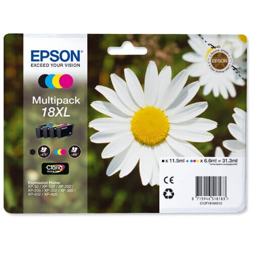 Epson komplet kartu&scaron; 18 XL (C13T18164010) (BK/C/M/Y), original Cene