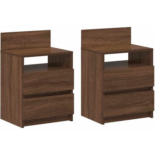 Maison Chic Dvo delni komplet Nočne omarice - Nočne mize z 2 predaloma rjav hrast 40x33x60 cm, (21690443) Cene