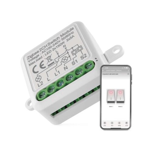  GoSmart stikalni modul IP-2102SZ, ZigBee, 2-kanalni Slike