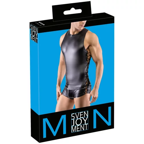 Svenjoyment - mat muška majica na vezivanje sa strane (crna) - M