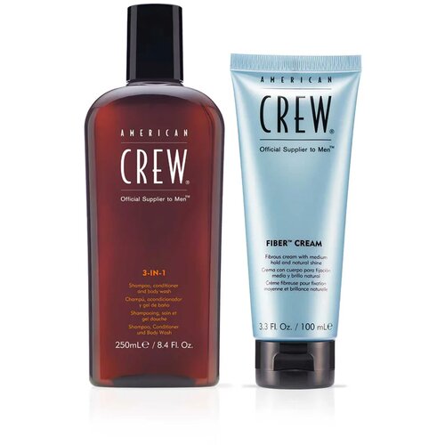 American Crew Regimen 3-In-1 & Fiber Cream Duo Pack Cene