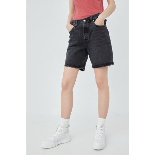 Levi&amp;#039;s Kratke hlače iz jeansa žensko, črna barva, Slike