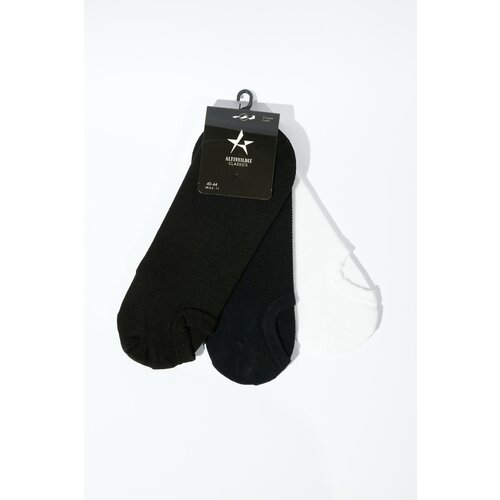 ALTINYILDIZ CLASSICS Men's Black-Navy Blue-White 3-pack Bamboo Sneaker Socks. Slike
