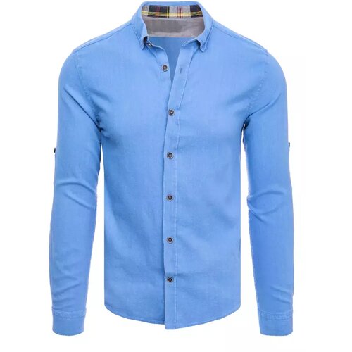 DStreet Men&amp;#039;s blue shirt DX2269 Slike