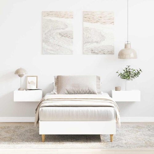  Okvir kreveta bez madraca bijeli 100x200 cm izrađeno drvo Slike