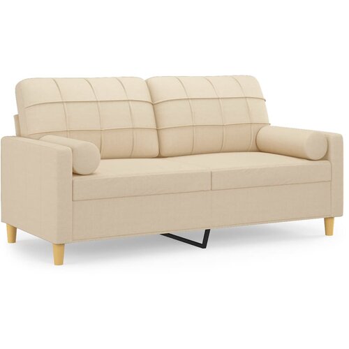 Maison Chic kavč - Sofa - Kanape dvosed z blazinami krem 140 cm blago, (21727141) Cene