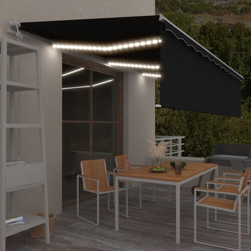 vidaXL Automatska tenda s roletom i senzorom LED 6 x 3 m antracit Cijene