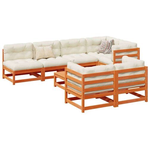  8-dijelni set vrtnih sofa s jastucima voštano smeđi od borovine Cene