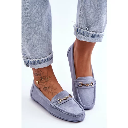 Kesi Women's classic suede moccasins blue Corinell