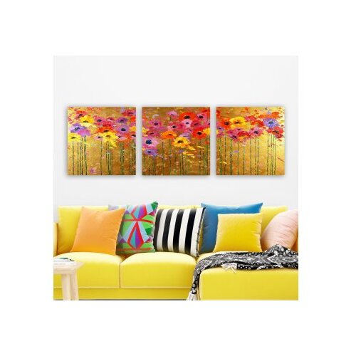 Wallity PMDR73 multicolor decorative canvas painting (3 pieces) Slike