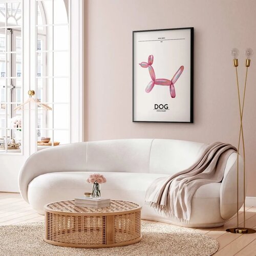  Plakat - Holo-Dog - Colorful Retro Dog 40x60 Crni okvir s margom Slike