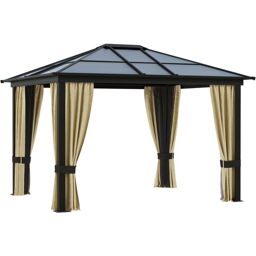 Outsunny zunanji luksuzni aluminijasti gazebo z mrežo proti komarjem poliestrski vrtni šotor 295x360x265 cm, (20744566) Cene