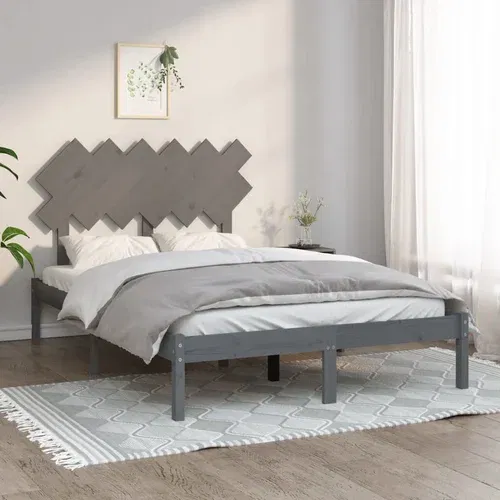vidaXL okvir za krevet sivi 135x 90 cm 4FT6 bračni od masivnog drva