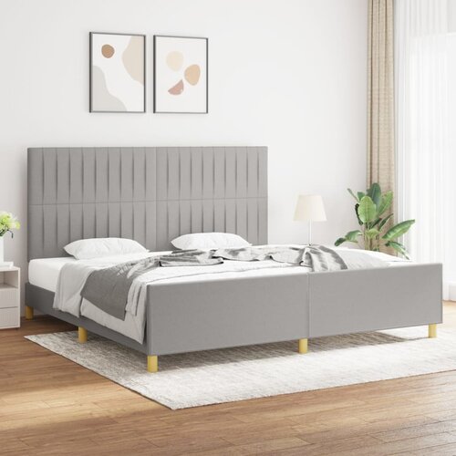  Okvir za krevet bez madraca svjetlosivi 200 x 200 cm od tkanine Cijene