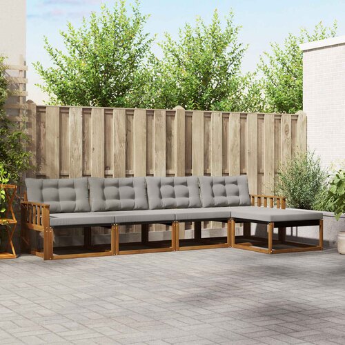  Set vanjskih sofa 5 kom. Prirodna i svjetlosiva Smeđa 329 x 162,5 x 73 cm Cene