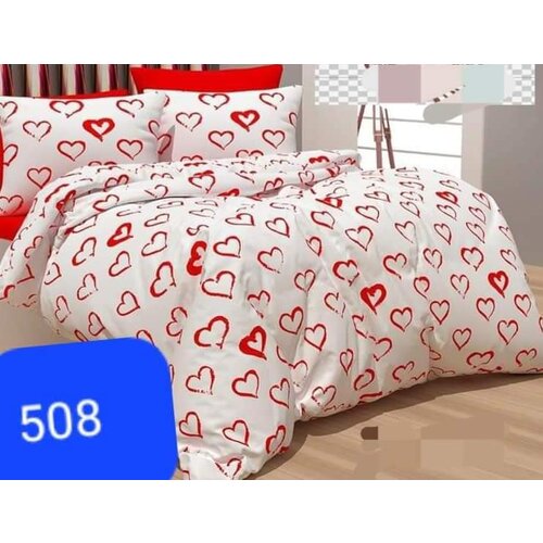posteljina za bračni krevet crveno srce Slike