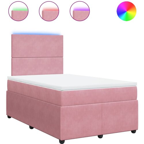 vidaXL Box spring postelja z vzmetnico roza 120x200 cm žamet, (21310811) Cene