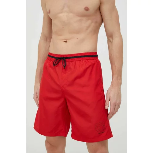 Karl Lagerfeld Kopalne kratke hlače rdeča barva