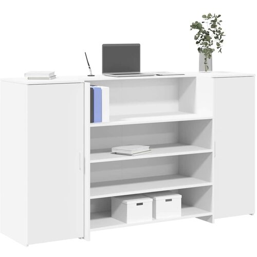 VidaXL Recepcijski stol bijeli 180x50x103,5 cm izrađeno drvo Slike